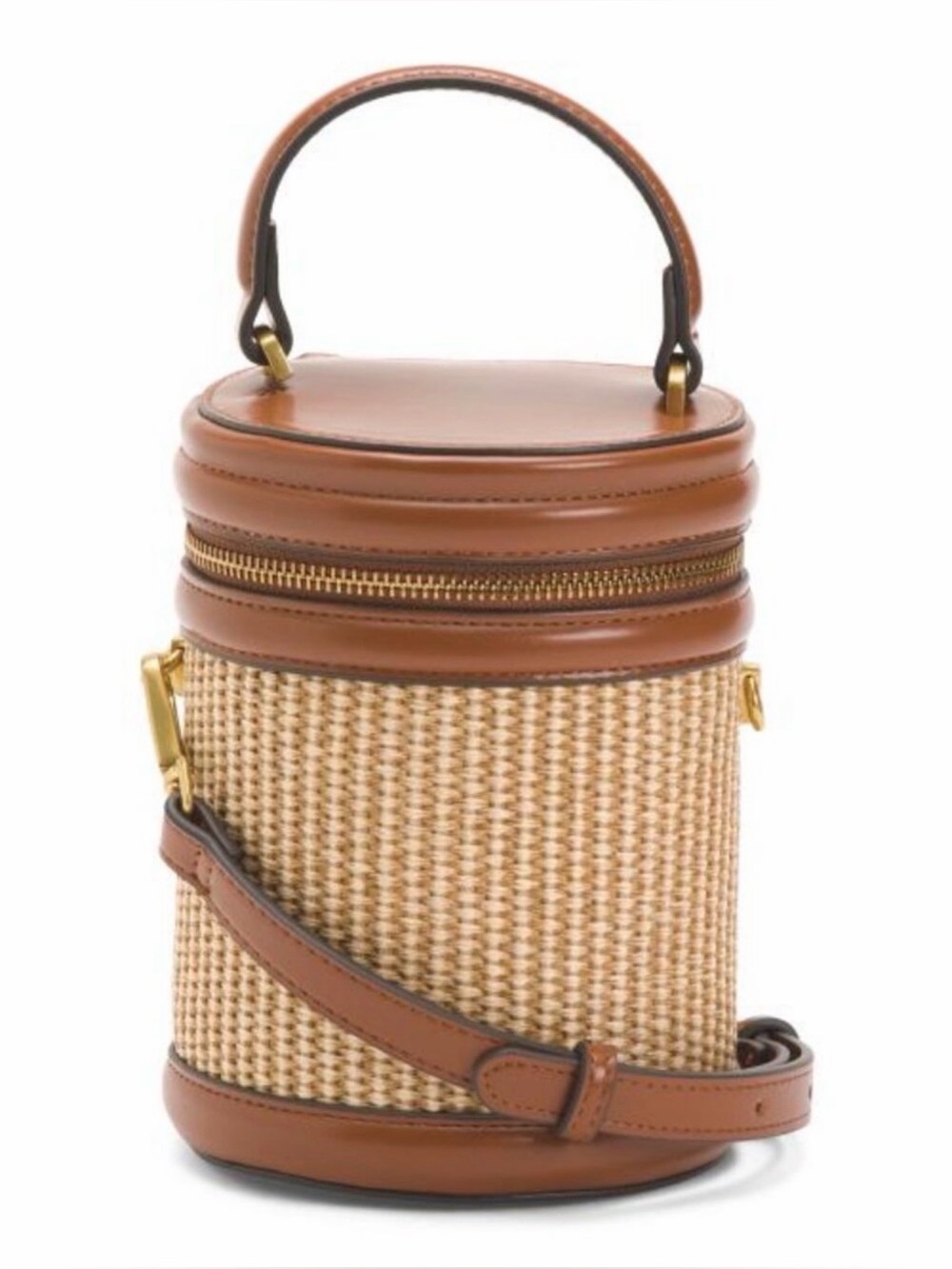House of Harlow 1960 | Woven Mini Bucket Bag w/ Crossbody Strap